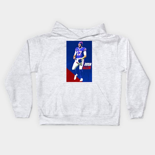 Josh Allen Buffalo Bills Kids Hoodie by VictorVV